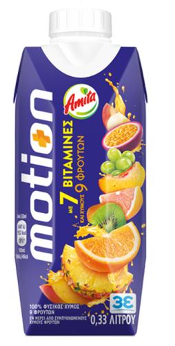 Φυσικός Χυμός 9 Φρούτων Amita Motion (330 ml)