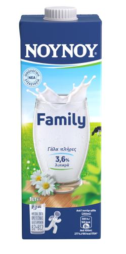 Γάλα Υψηλής Θερμικής Επεξεργασίας Family 3,6% λιπαρά ΝΟΥΝΟΥ (1lt)