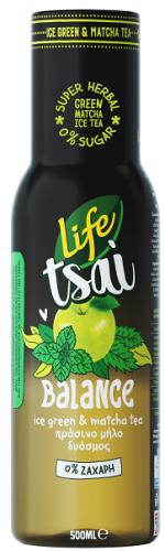 Green Ice tea Matcha Πράσινο Μήλο & Δυόσμος Life Tsai (500 ml)