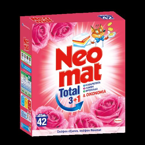 Σκόνη πλυντηρίου Total Άγριο Τριαντάφυλλο Neomat (55 μεζ / 2,75 kg)