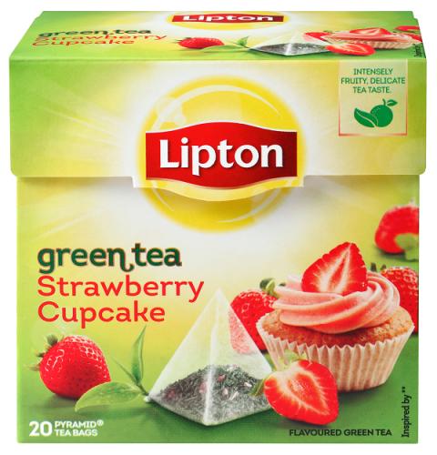 Τσάι Πράσινο Φράουλα Cupcake Lipton (20 πυραμίδες x 1,4 g)