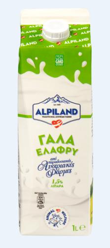 Γάλα Υψηλής Θερμικής Επεξεργασίας 1,5% Λιπαρά Alpiland (1lt)