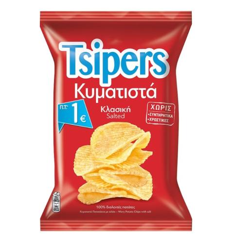 Πατατάκια κυματιστά με αλάτι, Tsipers (80g)