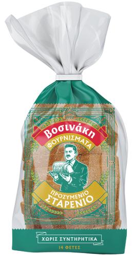 Ψωμί με Προζυμένιο Σταρένιο σε Φέτες ,Φουρνίσματα Βοσινάκη (500g)