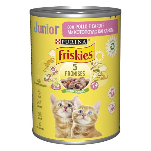Τροφή για Γάτες Junior Κοτόπουλο και Καρότα Friskies (400 g)