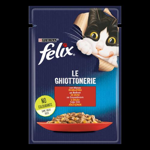 Τροφή για γάτες με Βοδινό Felix (85g)