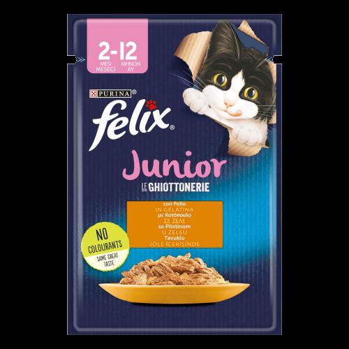 Τροφή για γάτες με Κοτόπουλο σε Ζελέ Felix Agail Junior (85g)