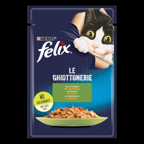 Τροφή για γάτες με Κουνέλι σε Ζελέ Felix Agail (85g)