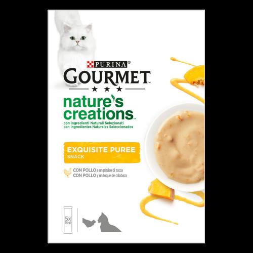 Τροφή για Γάτες Σνακ Πουρέ με Κοτόπουλο και Κολοκύθα Gourmet Nature's Creations (5x10g)