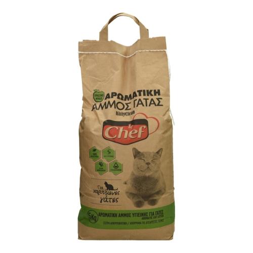 Άμμος Υγιεινής για Γάτες με Άρωμα Πράσινο Μήλο Le Chef (5 Kg)