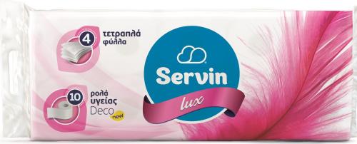 Χαρτί Υγείας 4φύλλο Lux Servin (10x105g)