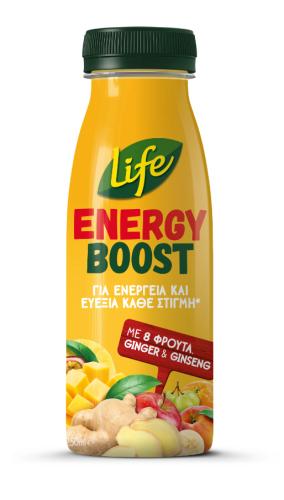 Χυμός 8 Φρούτα Ginger & Giseng Energy Boost Life (250ml)
