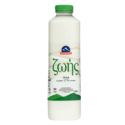 Γάλα 'Ζωής' Ελαφρύ 1,7% λιπαρά ΟΛΥΜΠΟΣ (1.5 lt)