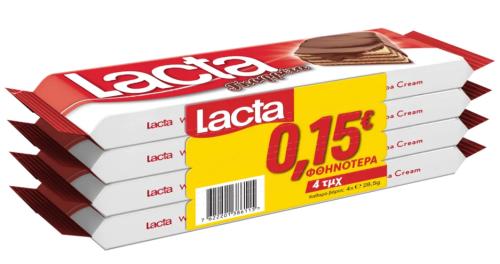 Γκοφρέτα Γάλακτος Lacta (4x28,5g) -0,15€