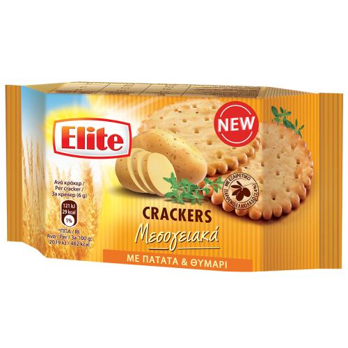 Μεσογειακά Crackers με γεύση πατάτα & θυμάρι Elite (105 g)