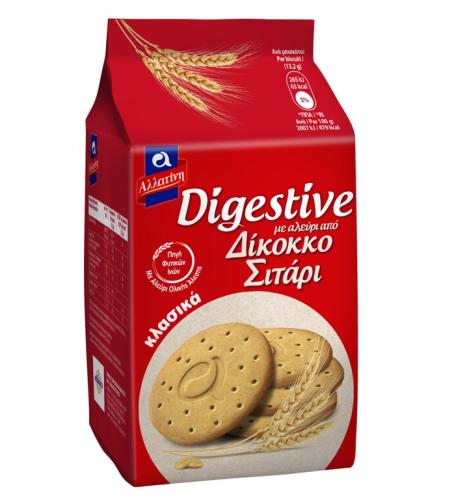 Μπισκότα Digestive με δίκοκκο σιτάρι, Αλλατίνη (158g)