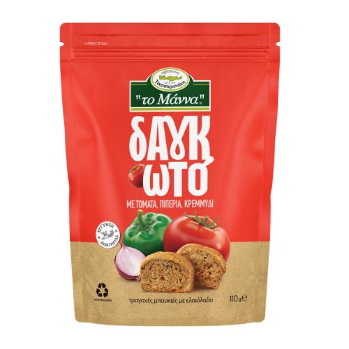 Παξιμαδάκια Μπουκιές Τομάτα-πιπεριά-κρεμμύδι Το Μάννα Δαγκωτό (110g)
