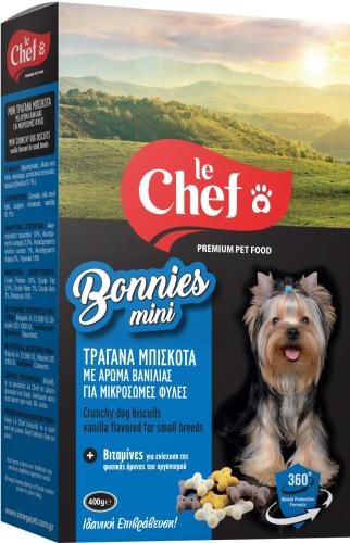 Τραγανά Μπισκότα για Μικρόσωμους Σκύλους με Άρωμα Βανίλιας Le Chef (400g)