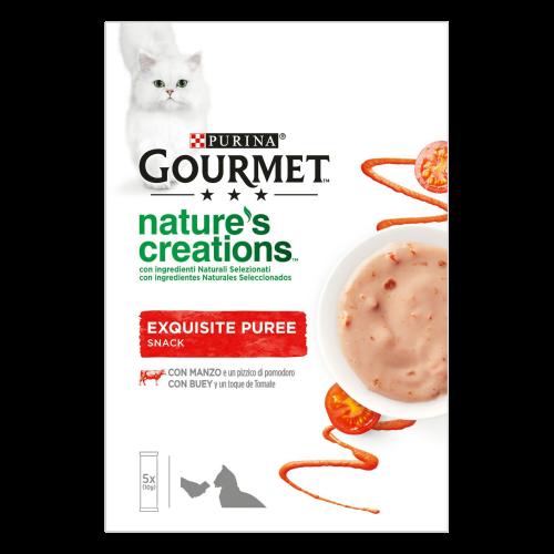 Τροφή για Γάτες Σνακ Πουρέ με Βοδινό και Τομάτα Gourmet Nature's Creations (5x10g)