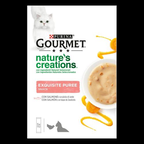 Τροφή για Γάτες Σνακ Πουρέ με Σολωμό και Καρότα Gourmet Nature's Creations (5x10g)