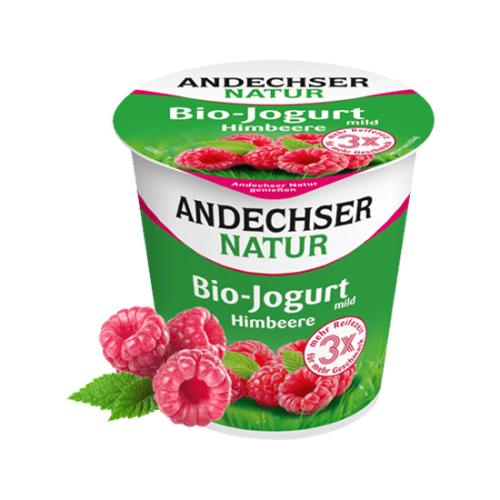 Βιολογικό Επιδόρπιο Γιαουρτιού Φραμπουάζ 3,7% Andechser (150g)