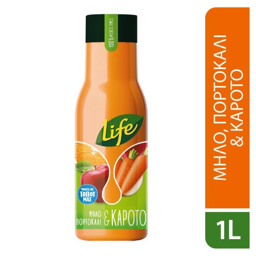 Χυμός Μήλο, Πορτοκάλι, Καρότο Life Fresh (1 L)