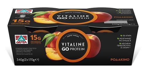 Επιδόρπιο Γιαουρτιού Vitaline 0% λιπαρά Go Protein Ροδάκινο Δέλτα (2x170g)
