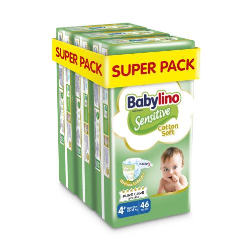 Πάνες Babylino Sensitive Value Pack No 4+ 3 Pack (10-15 Kg) (138 τεμ)