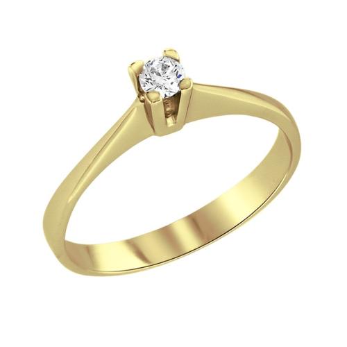 Δαχτυλίδι Μονόπετρο Σε Ασήμι 925 Με Χρύσωμα Κ18 Και Ζιργκόν / ADM-003G1