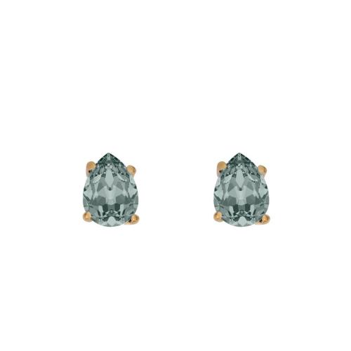 Ασημένια σκουλαρίκια 925 με Χρύσωμα Κ18 και γκρί πέτρες P.Q. EUROPEAN CRYSTALS / SK-VE9001GRIG1