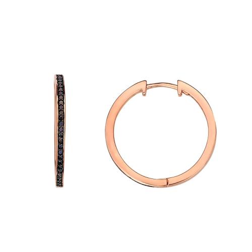 Σκουλαρίκια κρίκος σε ασήμι 925 με ρόζ χρύσωμα Κ18 SK-PRS9ASC008BR1