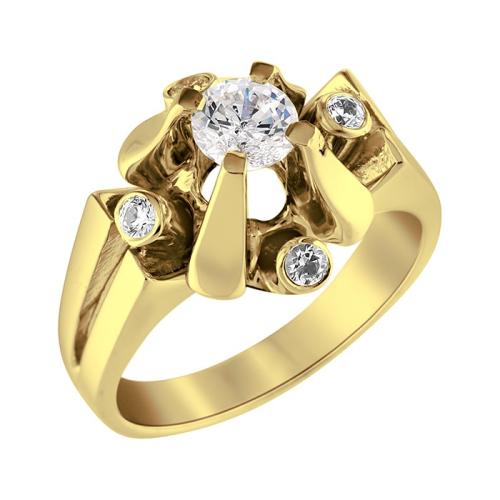 Δαχτυλίδι Μονόπετρο Σε Ασήμι 925 Με Χρύσωμα Κ18 Και Ζιργκόν / ADM-097G1
