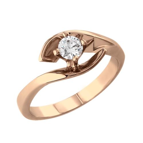 Δαχτυλίδι Μονόπετρο Σε Ασήμι 925 Με Ρόζ Χρύσωμα Κ18 Και Ζιργκόν / ADM-038R1