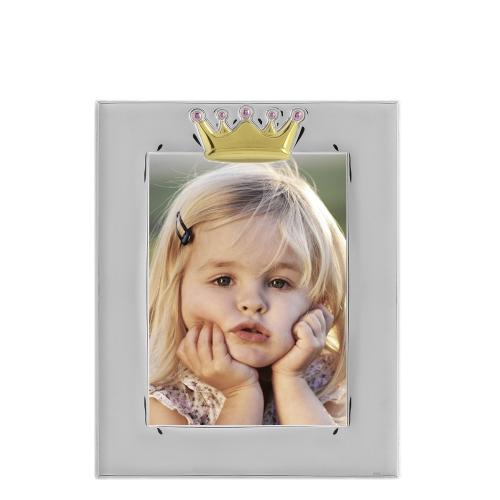 Παιδική Κορνίζα για Κοριτσάκι με Φίλμ Ασημιού 925 / Διαστασεις φωτό 9 cm X 13 cm / PRINCELINO / MA-275D-R