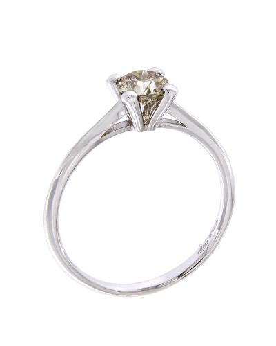 Δαχτυλίδι μονόπετρο λευκόχρυσο Κ18 με διαμάντι