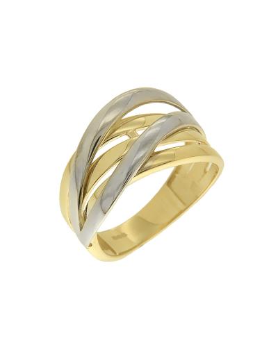 Δαχτυλίδι χρυσό και λευκόχρυσο Κ14
