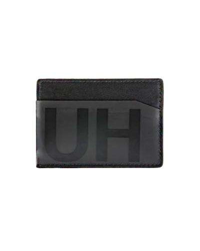 Hugo Boss μαύρη δερμάτινη θήκη καρτών Black Reversed-logo card holder 50407554 001 Xray