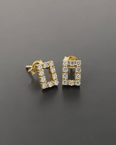 Σκουλαρίκια χρυσά Κ14 με ζιργκόν