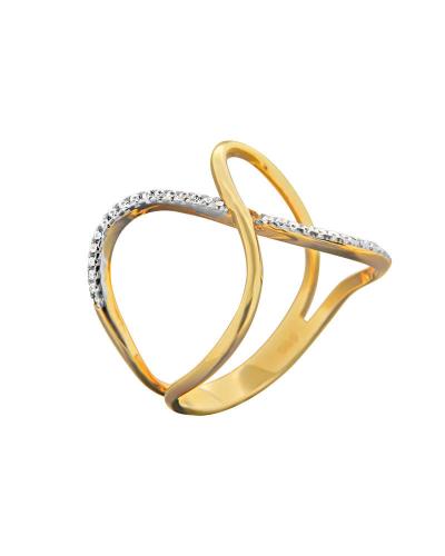 Δαχτυλίδι χρυσό και λευκόχρυσο Κ14 με ζιργκόν