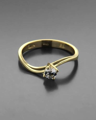 Δαχτυλίδι Χρυσό Κίτρινο με Ζιργκόν Κ14