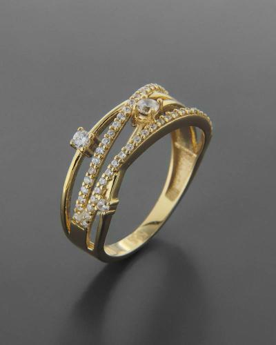 Δαχτυλίδι Χρυσό Κ14 με Ζιργκόν