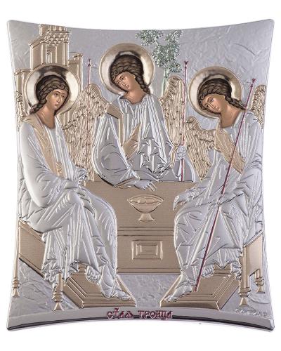 Εικόνα Αγίας Τριάδας ασημένια 20.6x25.5cm