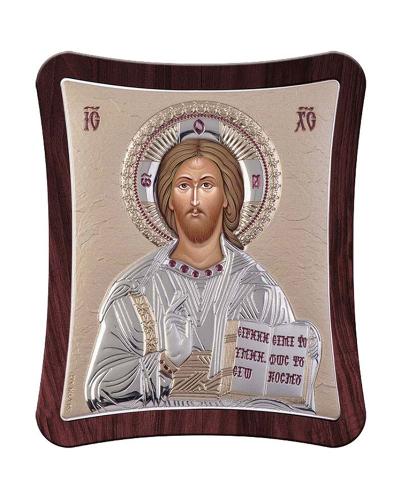 Εικόνα του Χριστού ασημένια 18.6x15.8cm