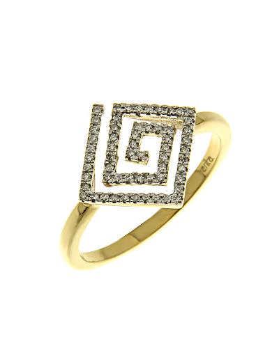 Δαχτυλίδι χρυσό Κ14 με Διαμάντια