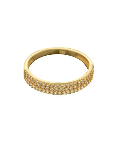 Δαχτυλίδι σειρέ χρυσό Κ14 με ζιργκόν