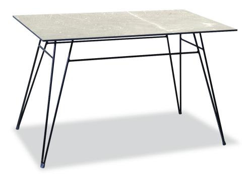 Παραλληλόγραμμο Μεταλλικό Τραπέζι Με Επιφάνεια Compact Hpl Μπέζ 120 x 68 x 75(h)cm