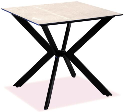 Τετράγωνο Τραπέζι Αλουμινίου Με Επιφάνεια Compact Hpl Μπέζ ί 78 x 78 x 75(h)cm
