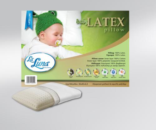 Μαξιλάρι ύπνου bebe (40X30+6,5) THE BABY LATEX, LA LUNA