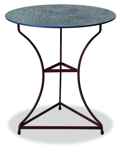 Αγαλβάνιστο Στρογγυλό Τραπέζι Με Επιφάνεια Compact Hpl Γκρί Φ58 x 74(h)cm