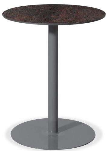 Στρογγυλό Μεταλλικό Τραπέζι Με Επιφάνεια Compact Hpl Σκουριά Φ60 x 75(h)cm